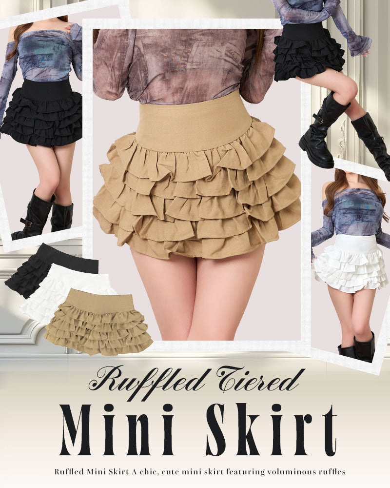 【Frill Mini Skirt】ボリュームフリルで魅せる♡大人可愛いミニスカート