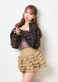 レオパード柄ショートブルゾン