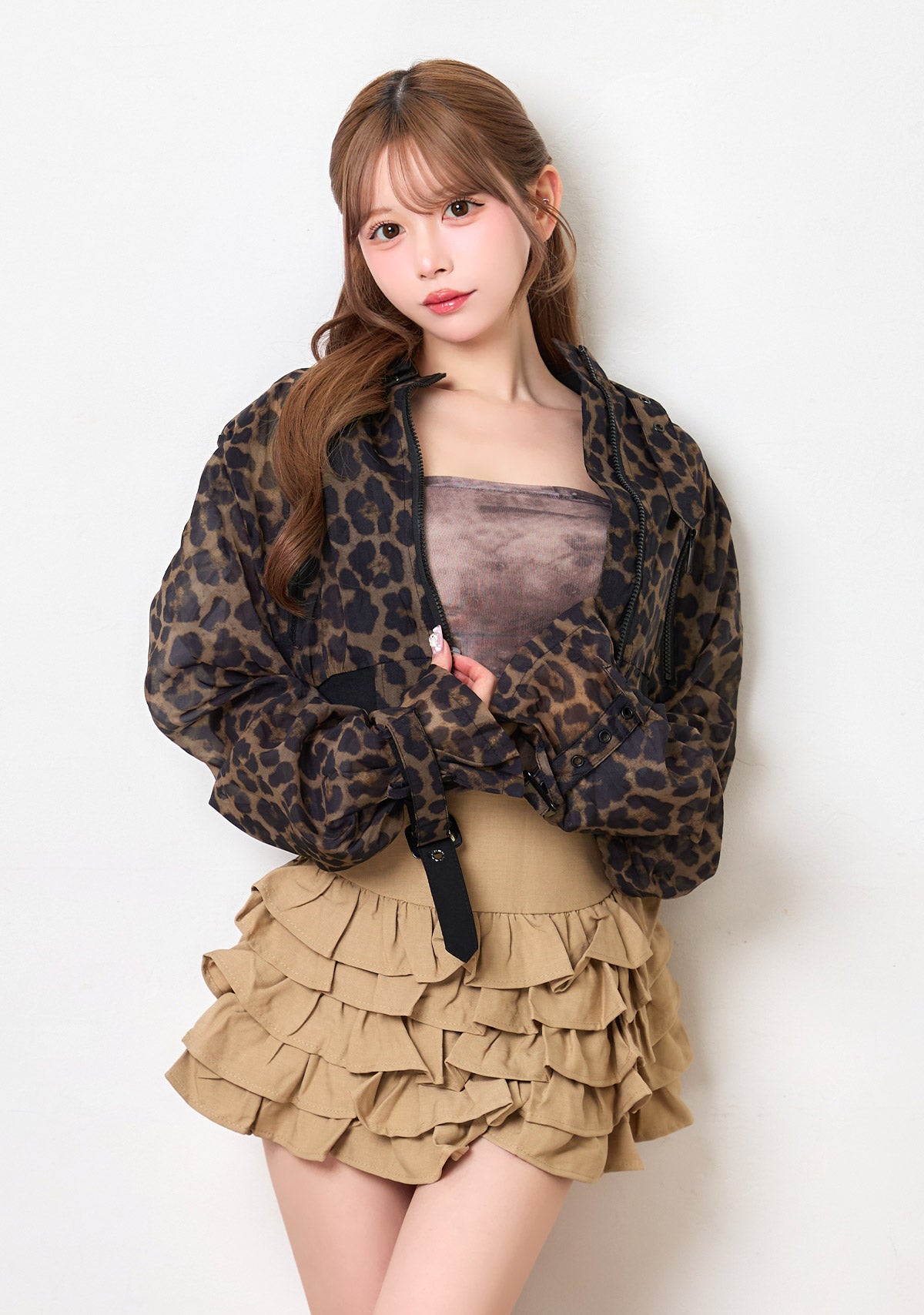 レオパード柄ショートブルゾン