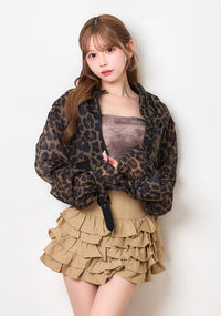 レオパード柄ショートブルゾン