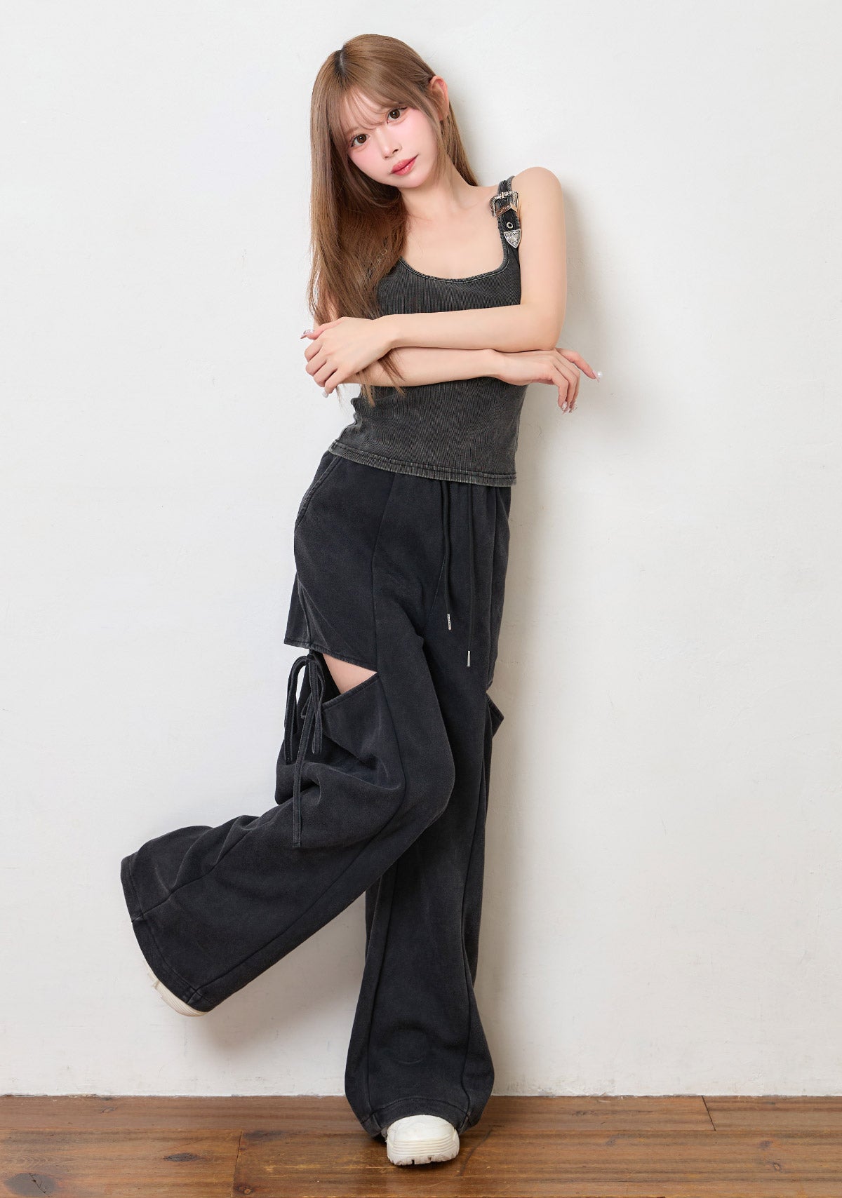 サイドレイヤードワイドパンツ