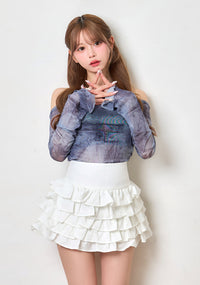 ボリュームフリルミニスカート
