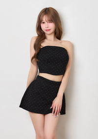 ベアトップ×スリットミニスカートセットアップ
