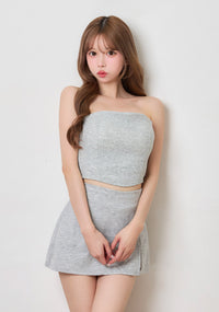 ベアトップ×スリットミニスカートセットアップ