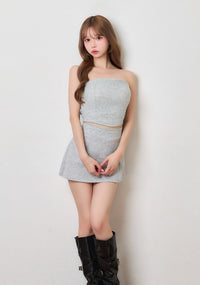 ベアトップ×スリットミニスカートセットアップ